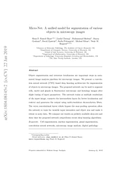 Micro-Net: A unified model for segmentation of various objects in
  microscopy images