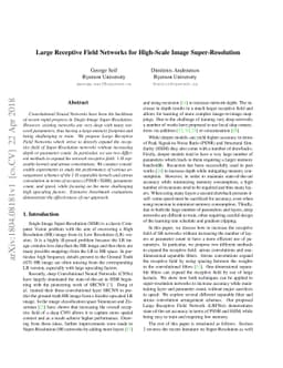Large Receptive Field Networks for High-Scale Image Super-Resolution