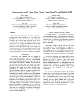 Constructing Locally Dense Point Clouds Using OpenSfM and ORB-SLAM2