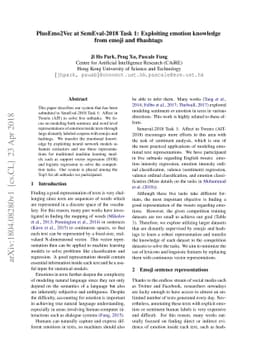 PlusEmo2Vec at SemEval-2018 Task 1: Exploiting emotion knowledge from
  emoji and #hashtags