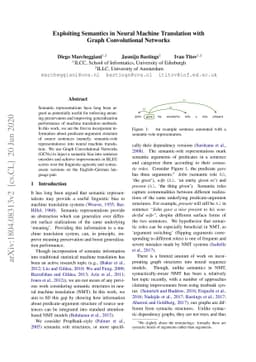 Exploiting Semantics in Neural Machine Translation with Graph
  Convolutional Networks