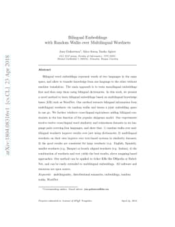 Bilingual Embeddings with Random Walks over Multilingual Wordnets