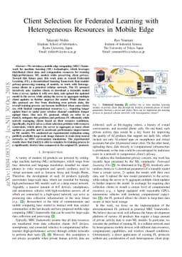 Client Selection for Federated Learning with Heterogeneous Resources in
  Mobile Edge