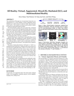 All Reality: Virtual, Augmented, Mixed (X), Mediated (X,Y), and
  Multimediated Reality