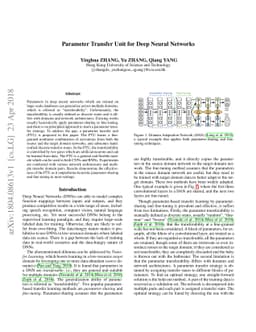 Parameter Transfer Unit for Deep Neural Networks