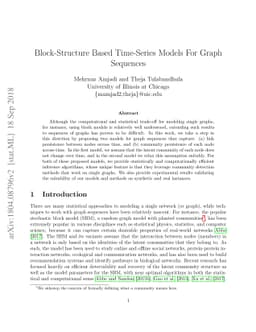 Block-Structure Based Time-Series Models For Graph Sequences