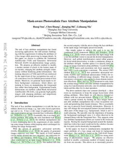 Mask-aware Photorealistic Face Attribute Manipulation