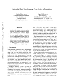 Scheduled Multi-Task Learning: From Syntax to Translation