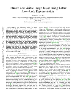 Infrared and visible image fusion using Latent Low-Rank Representation
