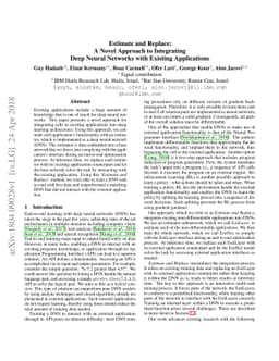 Estimate and Replace: A Novel Approach to Integrating Deep Neural
  Networks with Existing Applications