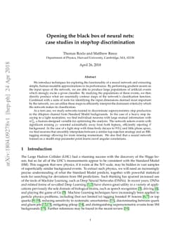 Opening the black box of neural nets: case studies in stop/top
  discrimination