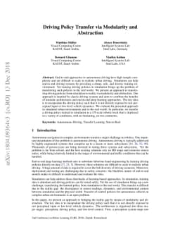 Driving Policy Transfer via Modularity and Abstraction