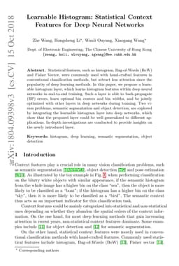 Learnable Histogram: Statistical Context Features for Deep Neural
  Networks