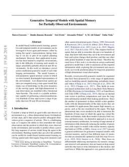 Generative Temporal Models with Spatial Memory for Partially Observed
  Environments