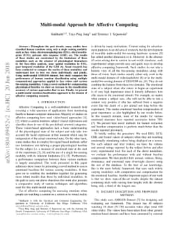 Multi-modal Approach for Affective Computing