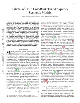 Estimation with Low-Rank Time-Frequency Synthesis Models
