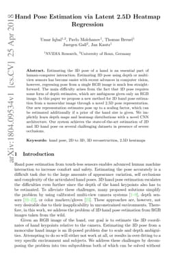 Hand Pose Estimation via Latent 2.5D Heatmap Regression