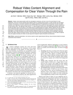 Robust Video Content Alignment and Compensation for Clear Vision Through
  the Rain