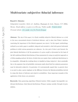 Multivariate subjective fiducial inference