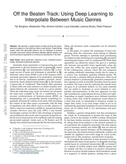 Off the Beaten Track: Using Deep Learning to Interpolate Between Music
  Genres