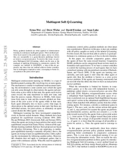 Multiagent Soft Q-Learning