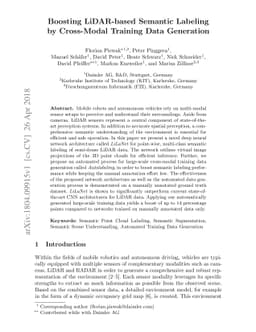 Boosting LiDAR-based Semantic Labeling by Cross-Modal Training Data
  Generation