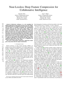Near-Lossless Deep Feature Compression for Collaborative Intelligence