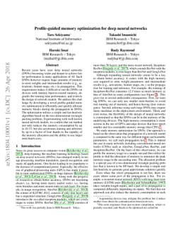 Profile-guided memory optimization for deep neural networks