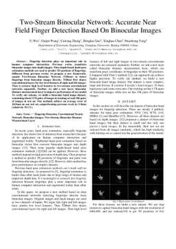Two-Stream Binocular Network: Accurate Near Field Finger Detection Based
  On Binocular Images