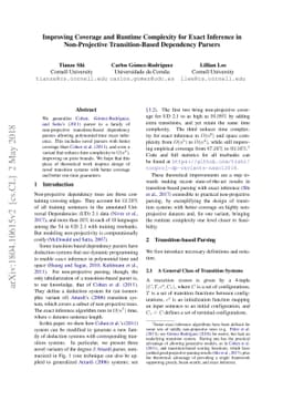 Improving Coverage and Runtime Complexity for Exact Inference in
  Non-Projective Transition-Based Dependency Parsers