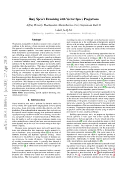 Deep Speech Denoising with Vector Space Projections