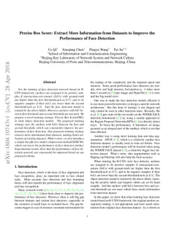 Precise Box Score: Extract More Information from Datasets to Improve the
  Performance of Face Detection