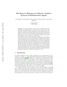The Sharer's Dilemma in Collective Adaptive Systems of Self-Interested
  Agents