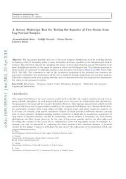 A Robust Wald-type Test for Testing the Equality of Two Means from
  Log-Normal Samples