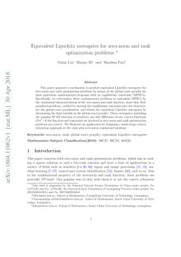Equivalent Lipschitz surrogates for zero-norm and rank optimization
  problems
