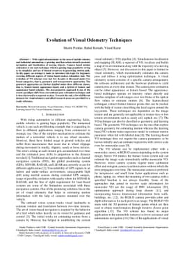 Evolution of Visual Odometry Techniques