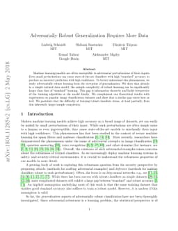 Adversarially Robust Generalization Requires More Data