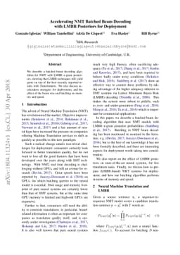 Accelerating NMT Batched Beam Decoding with LMBR Posteriors for
  Deployment