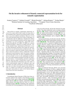 On the iterative refinement of densely connected representation levels
  for semantic segmentation