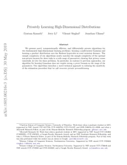 Privately Learning High-Dimensional Distributions