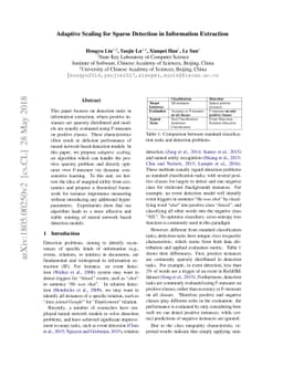 Adaptive Scaling for Sparse Detection in Information Extraction