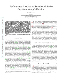 Performance Analysis of Distributed Radio Interferometric Calibration
