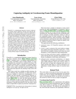 Capturing Ambiguity in Crowdsourcing Frame Disambiguation
