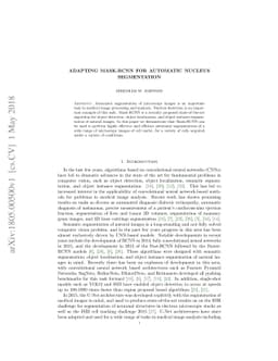 Adapting Mask-RCNN for Automatic Nucleus Segmentation