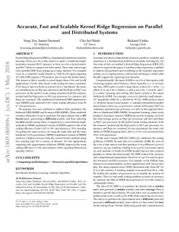 Accurate, Fast and Scalable Kernel Ridge Regression on Parallel and
  Distributed Systems