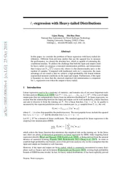 $\ell_1$-regression with Heavy-tailed Distributions