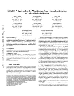 SONYC: A System for the Monitoring, Analysis and Mitigation of Urban
  Noise Pollution