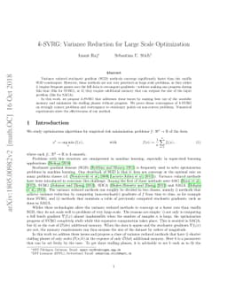 k-SVRG: Variance Reduction for Large Scale Optimization