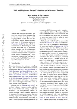 Split and Rephrase: Better Evaluation and a Stronger Baseline
