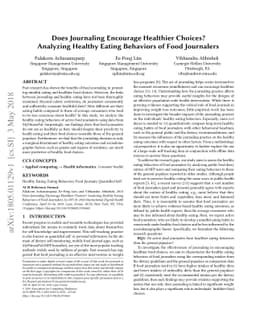 Does Journaling Encourage Healthier Choices? Analyzing Healthy Eating
  Behaviors of Food Journalers